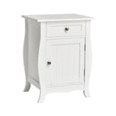 Wooden Accent End Table with Drawer Storage Cabinet Nightstand-White by LJGDeals