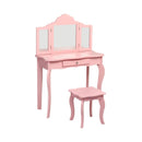 Kids Makeup Dressing Mirror Vanity Table Stool Set by LJGDeals