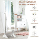 Standing Jewelry Armoire Cabinet with Full Length Mirror by LJGDeals