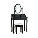 Makeup Dressing Table with Touch Switch Lighted Mirror and Cushioned Stool by LJGDeals