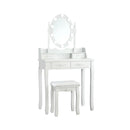 Makeup Dressing Table with Touch Switch Lighted Mirror and Cushioned Stool by LJGDeals