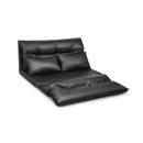 Foldable PU Leather Leisure Floor Sofa Bed with 2 Pillows-Black by LJGDeals