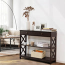 Console Table 3-Tier with Drawer and Storage Shelves by DirectDeals