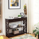 Console Table 3-Tier with Drawer and Storage Shelves by LJGDeals