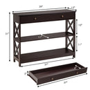 Console Table 3-Tier with Drawer and Storage Shelves by LJGDeals
