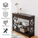 Console Table 3-Tier with Drawer and Storage Shelves by DirectDeals