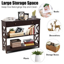 Console Table 3-Tier with Drawer and Storage Shelves by LJGDeals