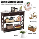 Console Table 3-Tier with Drawer and Storage Shelves by DirectDeals