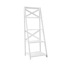 4-tier Leaning Free Standing Ladder Shelf Bookcase-White by LJGDeals