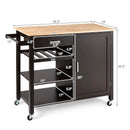 Kitchen Island Cart Rolling Serving Cart Wood Trolley by LJGDeals