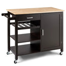 Kitchen Island Cart Rolling Serving Cart Wood Trolley by LJGDeals