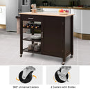 Kitchen Island Cart Rolling Serving Cart Wood Trolley by LJGDeals