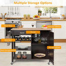 Kitchen Island Cart Rolling Serving Cart Wood Trolley by LJGDeals