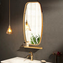 Modern Wall Mirror with Bamboo Frame and Adjustable Leather Strap by LJGDeals