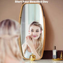 Modern Wall Mirror with Bamboo Frame and Adjustable Leather Strap by LJGDeals