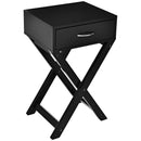 Design Sofa Side Table with X-Shape Drawer for Living Room Bedroom by LJGDeals
