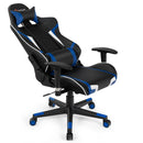 Reclining Swivel Massage Gaming Chair with Lumbar Support-Blue