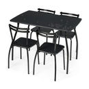 5 Pieces Dining Table Set with 4 Chairs and Backrests by LJGDeals