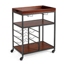 3 Tiers Storage Bar Serving Cart with Wine Rack by LJGDeals