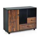 Mobile Filing Cabinet 2 Drawers with Open Shelves for Home and Office by LJGDeals