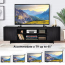 Modern Wood Universal TV Stand for TV up to 65 Inch with 2 Storage Cabinets by LJGDeals