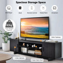 Modern Wood Universal TV Stand for TV up to 65 Inch with 2 Storage Cabinets by LJGDeals