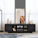 Modern Wood Universal TV Stand for TV up to 65 Inch with 2 Storage Cabinets by LJGDeals