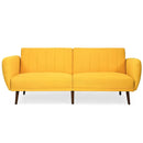 Convertible Futon Sofa Bed Adjustable Couch Sleeper with Wood Legs by LJGDeals