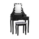Vanity Dressing Table Set with 10 Dimmable Bulbs and Cushioned Stool by LJGDeals