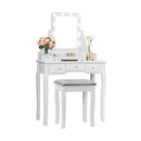 Vanity Dressing Table Set with 10 Dimmable Bulbs and Cushioned Stool by LJGDeals