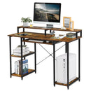 47 Inches Computer Desk Writing Study Table with Keyboard Tray and Monitor Stand by LJGDeals