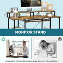 47 Inches Computer Desk Writing Study Table with Keyboard Tray and Monitor Stand by LJGDeals