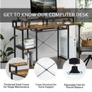 47 Inches Computer Desk Writing Study Table with Keyboard Tray and Monitor Stand by LJGDeals