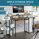 47 Inches Computer Desk Writing Study Table with Keyboard Tray and Monitor Stand by LJGDeals