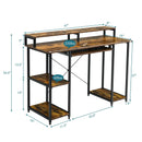47 Inches Computer Desk Writing Study Table with Keyboard Tray and Monitor Stand by LJGDeals