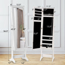 Mirrored Standing Jewelry Cabinet Storage Box