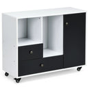 Lateral Mobile Filing Cabinet with 2 Drawers-Black by LJGDeals