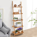 5-Tier Ladder Shelf Bamboo Bookshelf Wall-Leaning Storage Display Plant Stand-Natural by LJGDeals