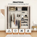 Adjustable Closet Organizer Kit with Shelves and Hanging Rods for 4 to 6 Feet by DirectDeals