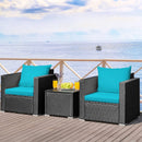3 Pieces Patio Wicker Conversation Set with Cushion by LJGDeals