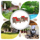 3 Pieces Patio Rattan Furniture Set with Washable Cushion for Yard Porch by LJGDeals