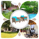 3 Pieces Patio Rattan Furniture Set with Washable Cushion for Yard Porch by LJGDeals