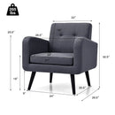 Modern Upholstered Comfy Accent Chair Single Sofa with Rubber Wood Legs by LJGDeals