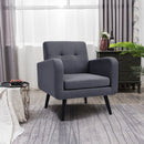 Modern Upholstered Comfy Accent Chair Single Sofa with Rubber Wood Legs by LJGDeals
