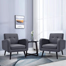 Modern Upholstered Comfy Accent Chair Single Sofa with Rubber Wood Legs by LJGDeals