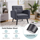 Modern Upholstered Comfy Accent Chair Single Sofa with Rubber Wood Legs by LJGDeals