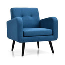 Modern Upholstered Comfy Accent Chair Single Sofa with Rubber Wood Legs by LJGDeals