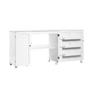 Folding Sewing Table Shelves Storage Cabinet Craft Cart with Wheels by LJGDeals