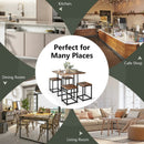 5 Pieces Metal Frame Dining Set with Compact Dining Table and 4 Stools by LJGDeals