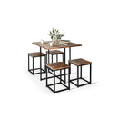 5 Pieces Metal Frame Dining Set with Compact Dining Table and 4 Stools by LJGDeals